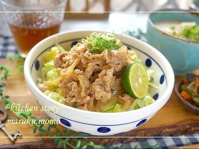 野菜も一緒に採れる★オイマヨの柔らか豚丼