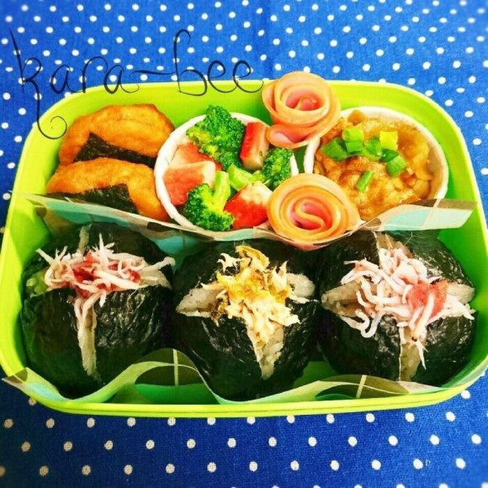 2種のぱっかーんおにぎりで小学生男子弁当