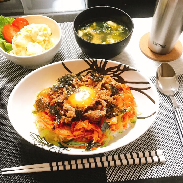 簡単! 子供もパパも大好き♡ ビビンバ丼!!