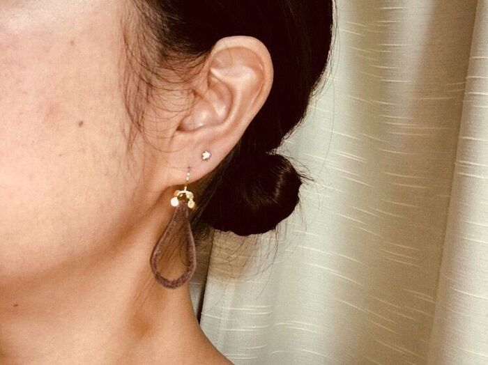 簡単!レザーピアス