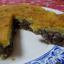 ホケミで簡単小豆ケーキ、タルト風