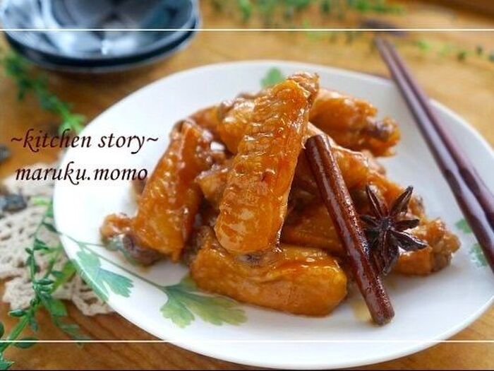 圧力鍋で5分! 照り照り♪ 鶏手羽中の中華煮込み