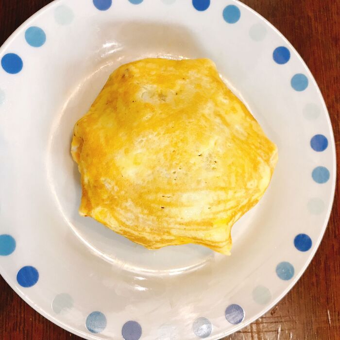 簡単‼️ 茶巾のようなオムそば♬
