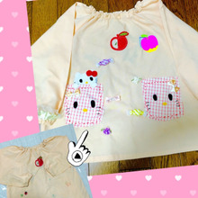 息子のお下がりボロボロスモッグを女の子向けに可愛くリメイクして娘用にアレンジ