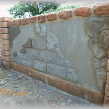 《step5》モルタル造形フェンスDIY! 擬石とレンガとプラスターの造り方編