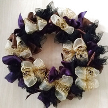 余ったリボンで♡大人のハロウィン☆リボンリース