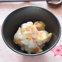 柿の白和え♡絹ごし豆腐と柿が奏でる秋のハーモニー♪