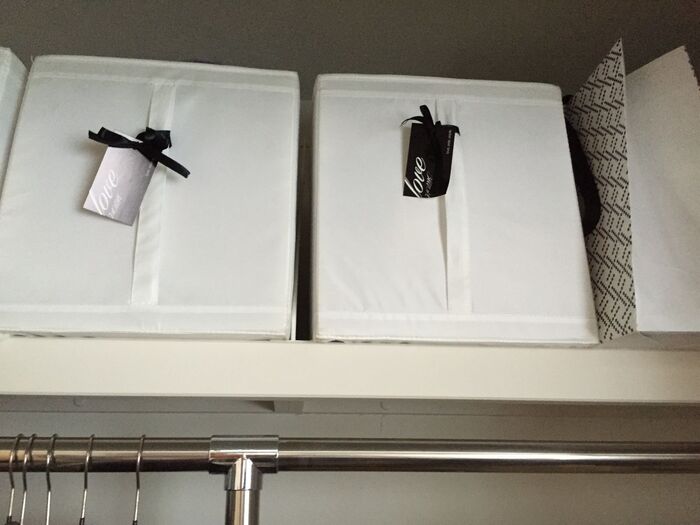 イケアのskubbボックスでクローゼットの棚がすっきり