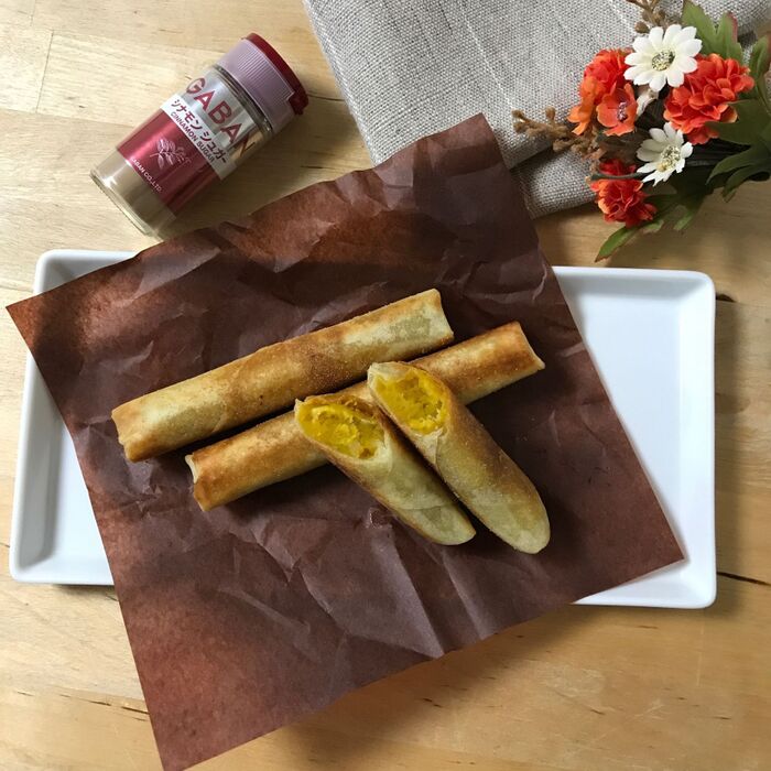 簡単クッキング♪ 春巻きの皮で かぼちゃスティック