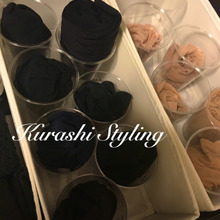 迷子になる靴下? タイツ、ストッキングの収納は、クリアカップにお任せ❣️