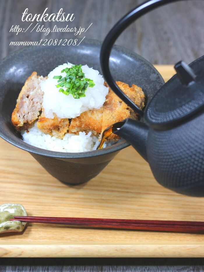 豚カツ茶漬け。