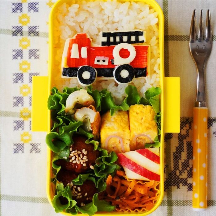 消防車のお弁当♪