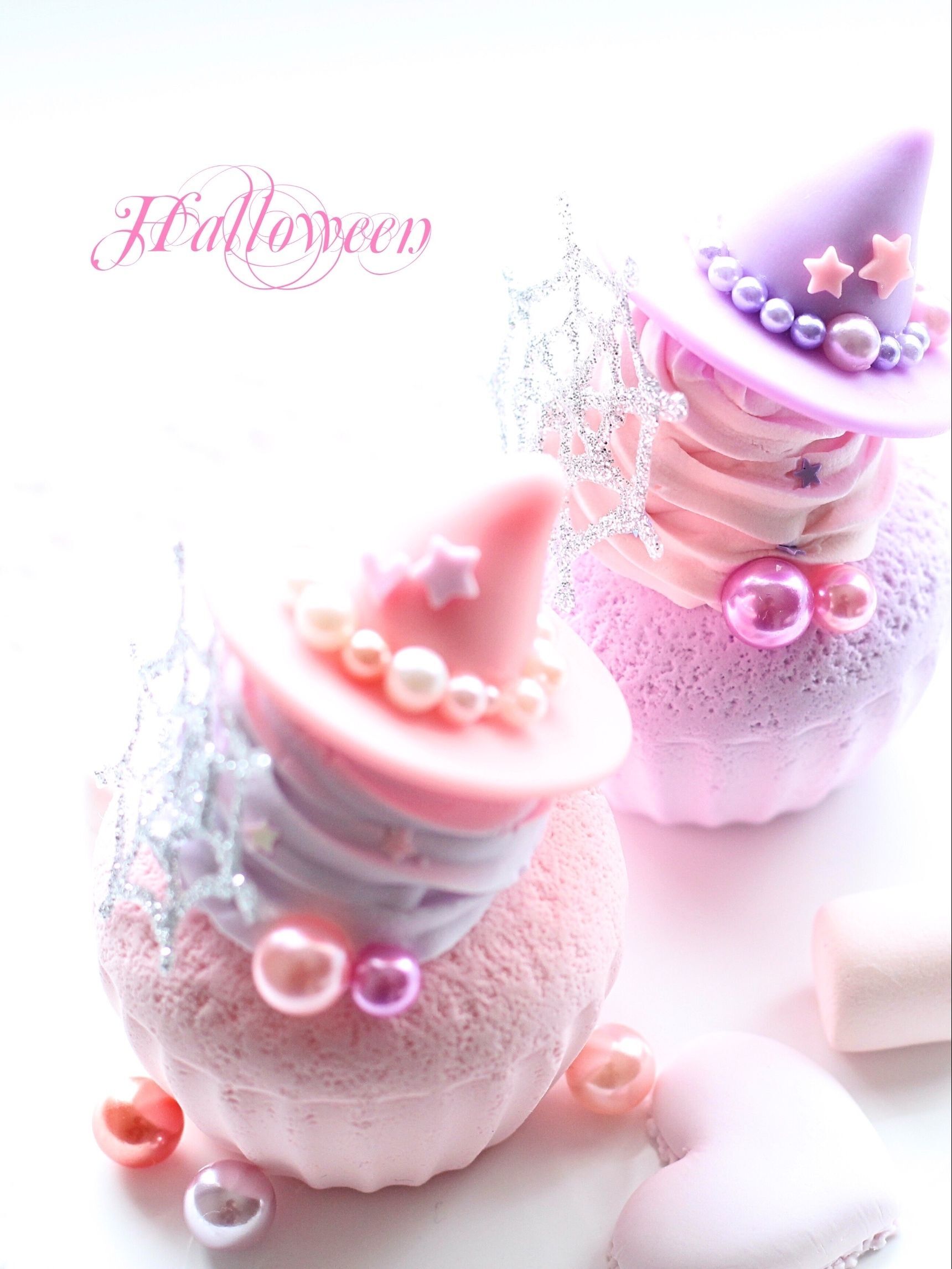 【試してみた】【100均材料で作るフェイクスイーツ】かわいい魔女のハロウィンカップケーキ♡