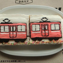 生クリームデコで簡単★電車のバナナケーキ
