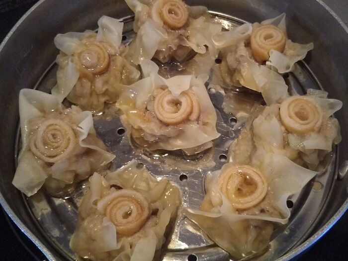 ④しゅうまいを蒸す