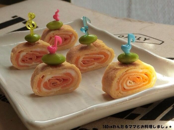 サモかま卵焼きの簡単ピンチョス