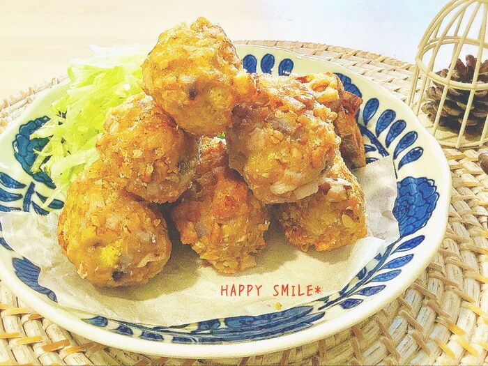 レンコン衣のサクサクほくほくもっちりアイデアコロッケ♡