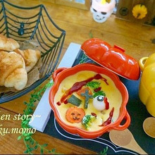 ダイソーの蓋付きココットで『ハロウィン用かぼちゃのシチュー』