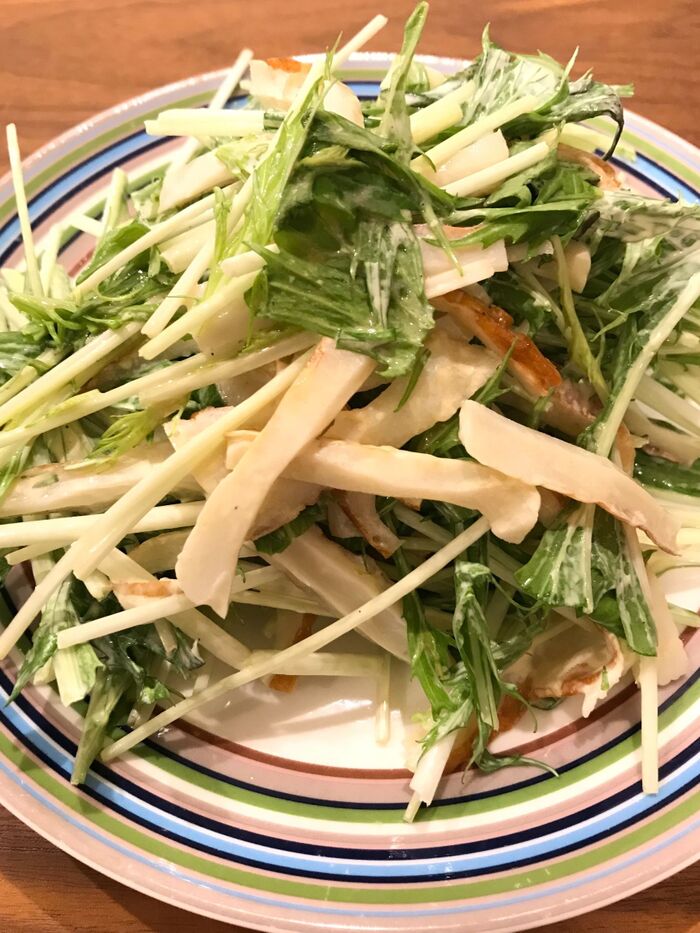 【試してみた】ちくわと水菜の簡単サラダ