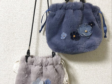 ダイソーのフェイクファー巾着のリメイク