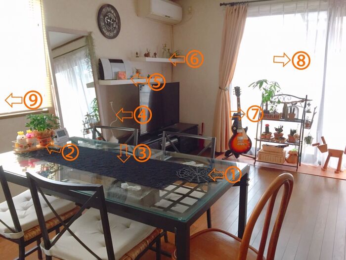 リビングダイニングのハロウィン場所