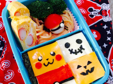 ポケモンとハロウィンのモザイク弁当!プチトマトとうずらでモンスターボールの作り方