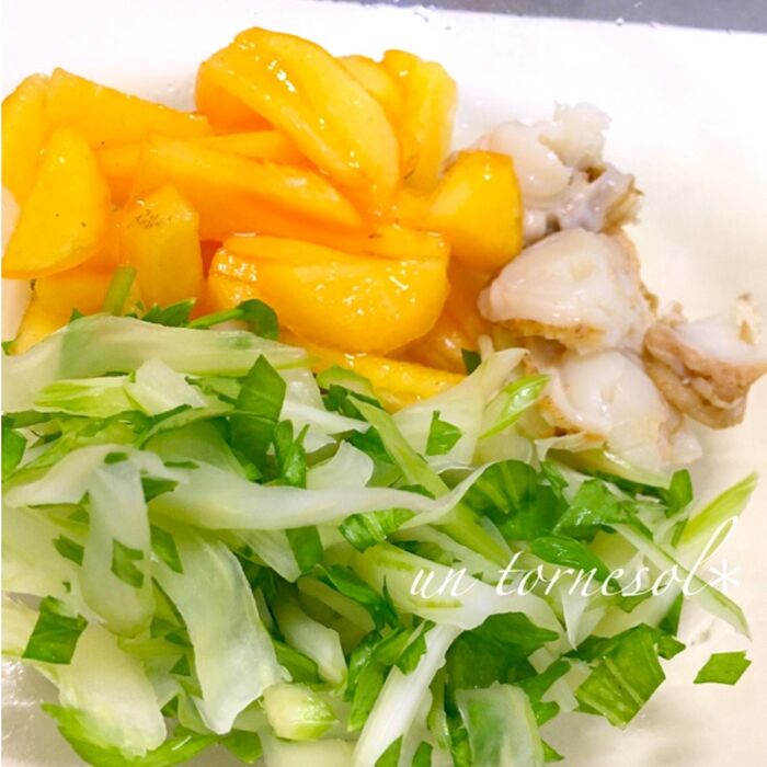 ③水分をしっかり絞って混ぜて!