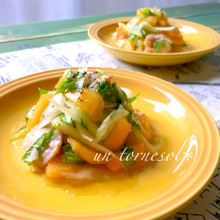 10分で簡単に‼風邪予防に☆さっぱりと食べれる♡柿のレモン和え