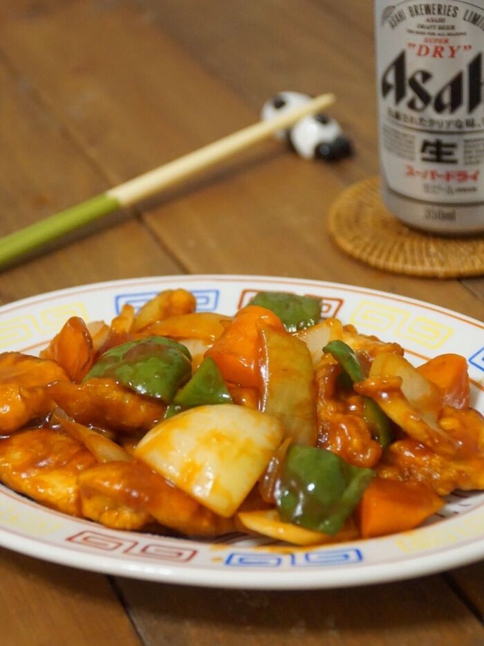 油大さじ1で作れる♡鶏胸肉でヘルシー酢鶏