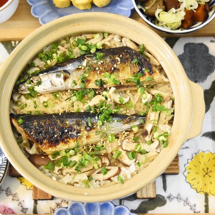 〆は出汁茶漬け☆秋刀魚の土鍋ご飯