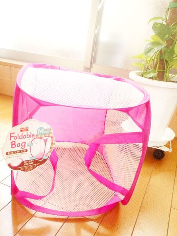 ダイソーのホッピンバッグで、匂いも押さえて、洗える愛犬のベッド