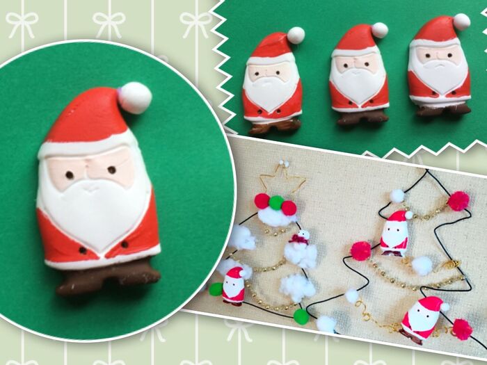セリアの半立体デコクッキー型で可愛いサンタオーナメント