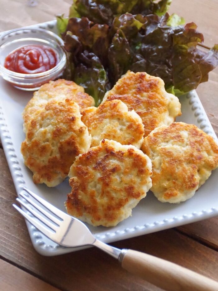 水切りなし!鶏胸肉と木綿豆腐で作る揚げないヘルシーナゲット!