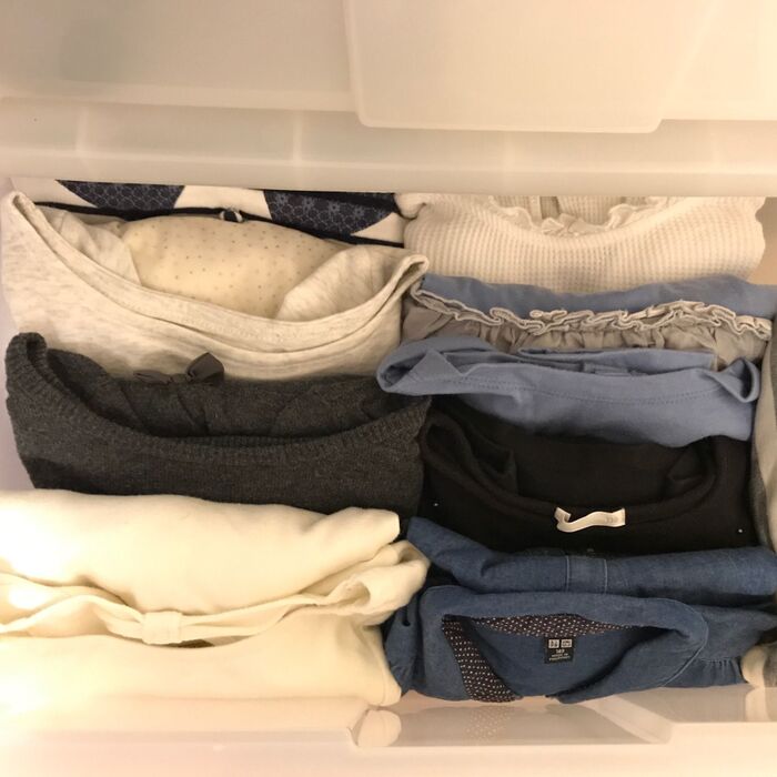 この服!とわかるところが見えるように収納。