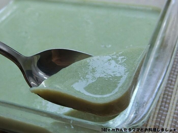 レンジで簡単★豆腐抹茶プリン