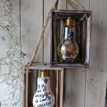 【100均リメイク】セリアの定番ウッドボックス&電球型容器でボタニカルインテリア雑貨をDIY☆