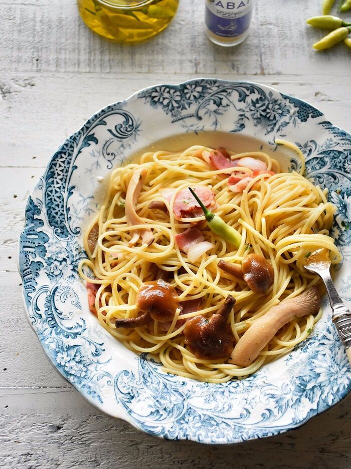 ちゅるん❤なめこの和ペペロンチーノ【*和風*ランチ*節約*きのこが主役】5分~10分