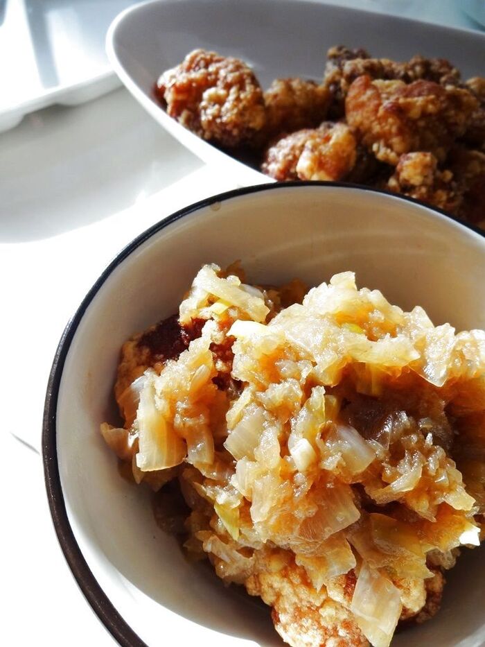 ご飯おかわり!ジューシー豚からあげ★アップルソース