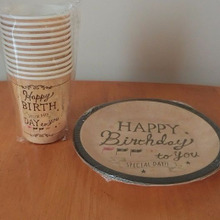 クラフト調でオシャレ~パーティにぴったりな紙皿と紙コップ