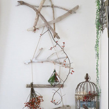 材料2つだけ!流木壁掛けツリー