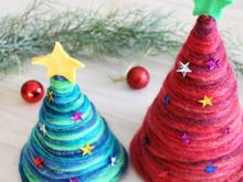 極太毛糸で簡単!手作りクリスマスツリー&パーティー三角帽子