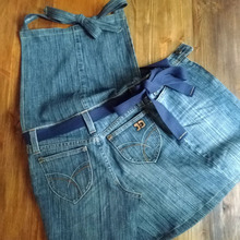 簡単ジーンズリメイク☆男前デニムエプロン