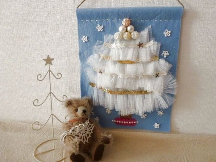 水切りネットで!可愛い壁飾り♥クリスマスツリー