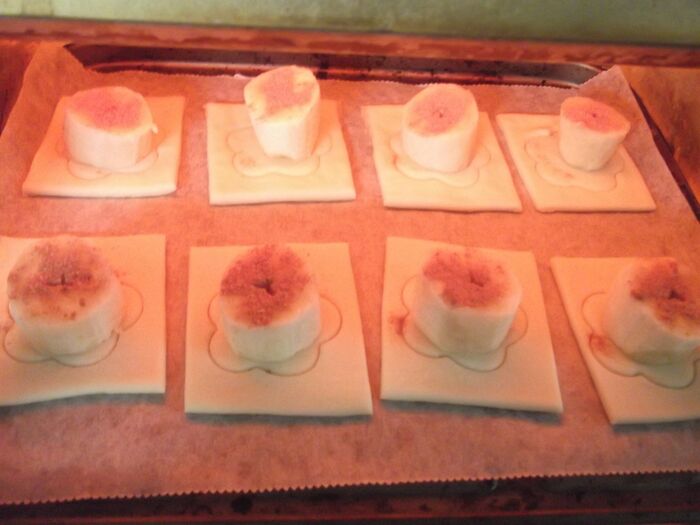 温めておいたトースター(1000w)へ