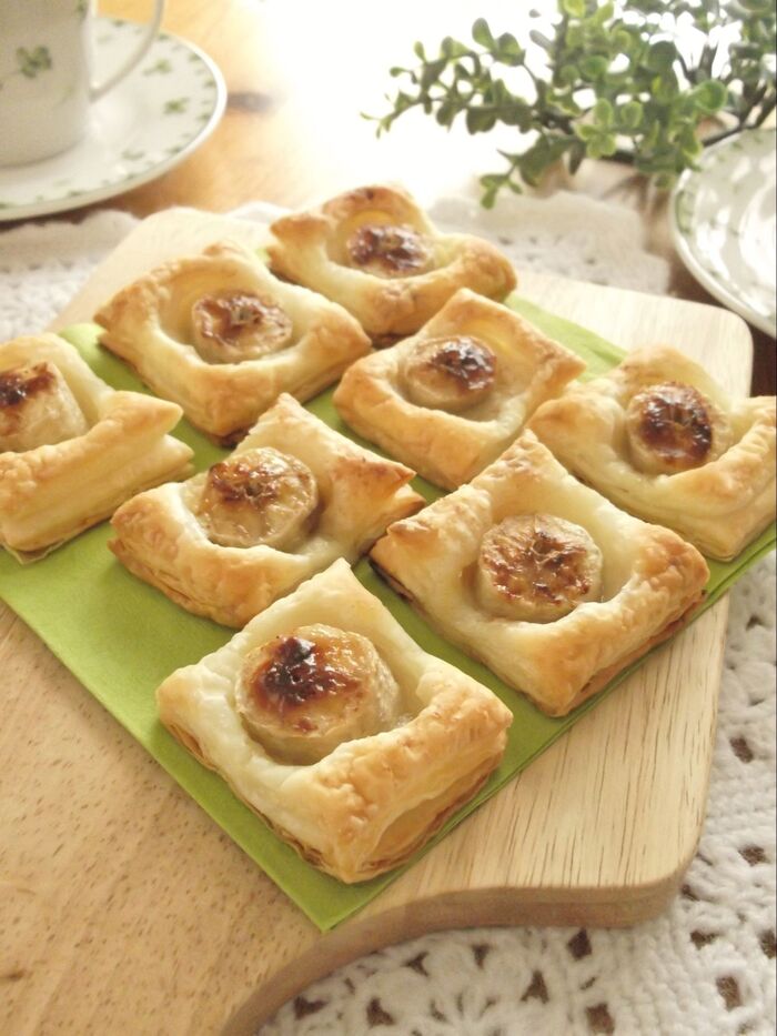 トースターでお手軽!材料3つ♪ひとくちバナナパイ