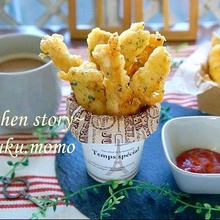 まるでイカフライ!柔らかムネ肉のスティックフライ(自家製サクサク衣♪)
