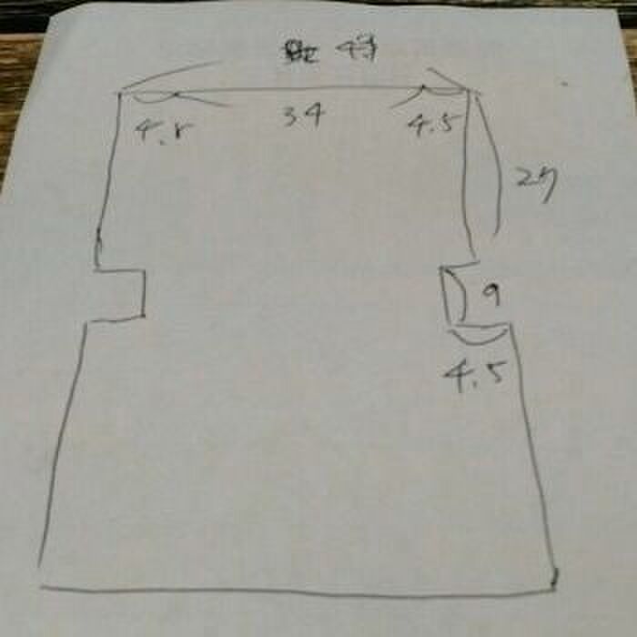 袋布の型紙を作ります。