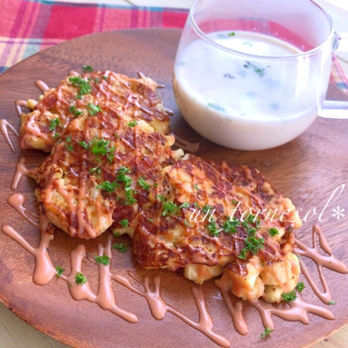 生活習慣病対策に‼低糖質・低カロリーな洋風カリフラワーお好み焼き