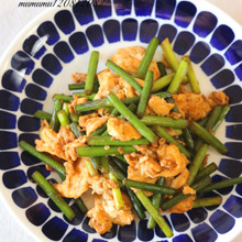 にんにくの芽と卵の中華炒め。