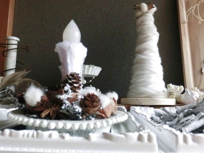 【100均DIY】ひとつあると冬*ホワイトクリスマス気分漂う…ナチュラルツリー?